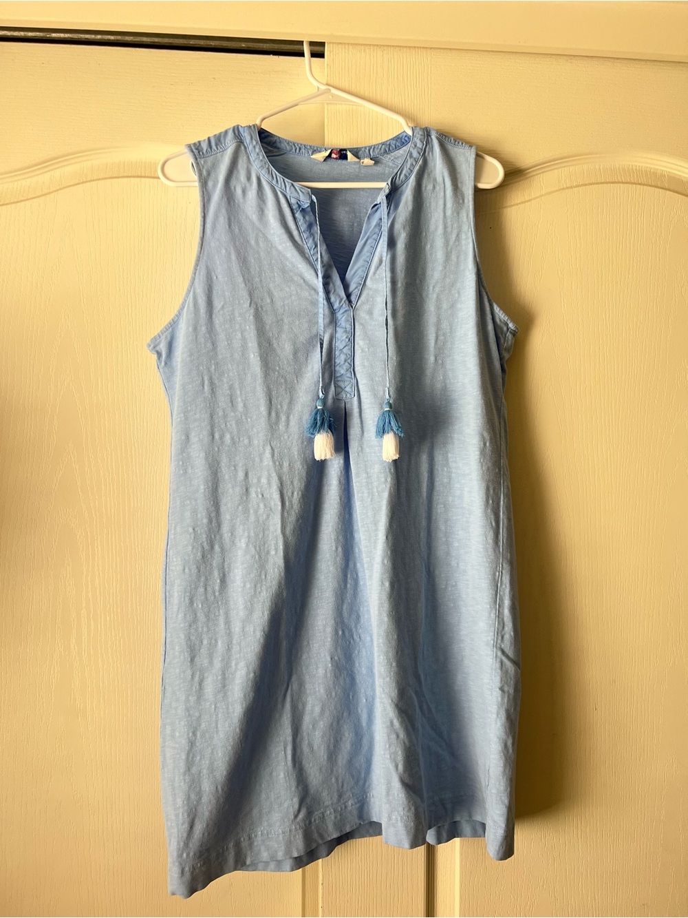 Vineyard Vines Light Blue Sleeveless Tassel Swim Coverup